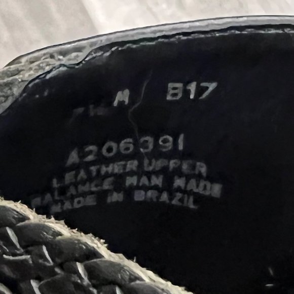 VINTAGE 90s Black Leather Block Heel Slides Sandals Made in Brazil Size 7 1/2 - Picture 6 of 8